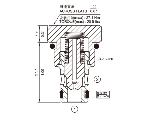 FC08-20F 單向節(jié)流閥